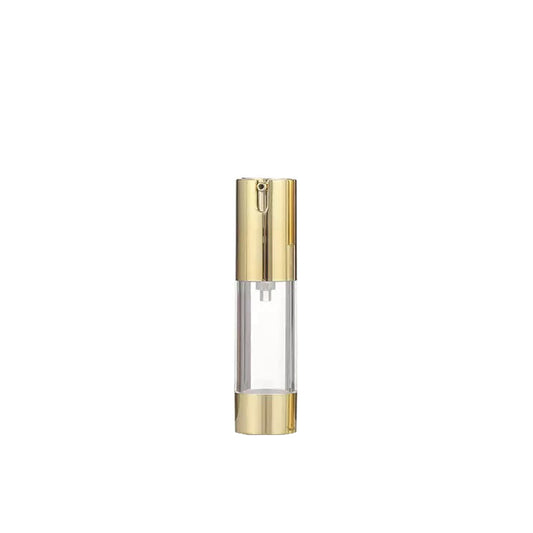 Gold Silver Airless Lotion Pump 15ML Plastic Bottle