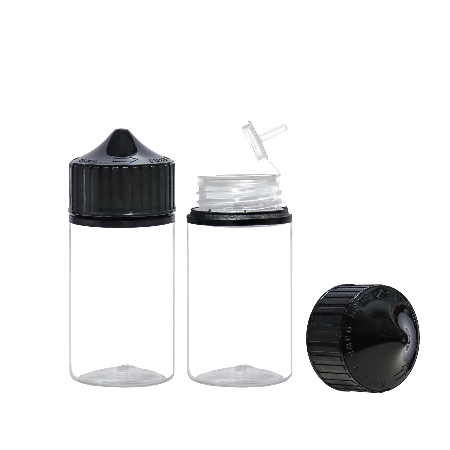 noir transparent 30ml 60ml 100ml 120ml flacon compte-gouttes en plastique E liquide