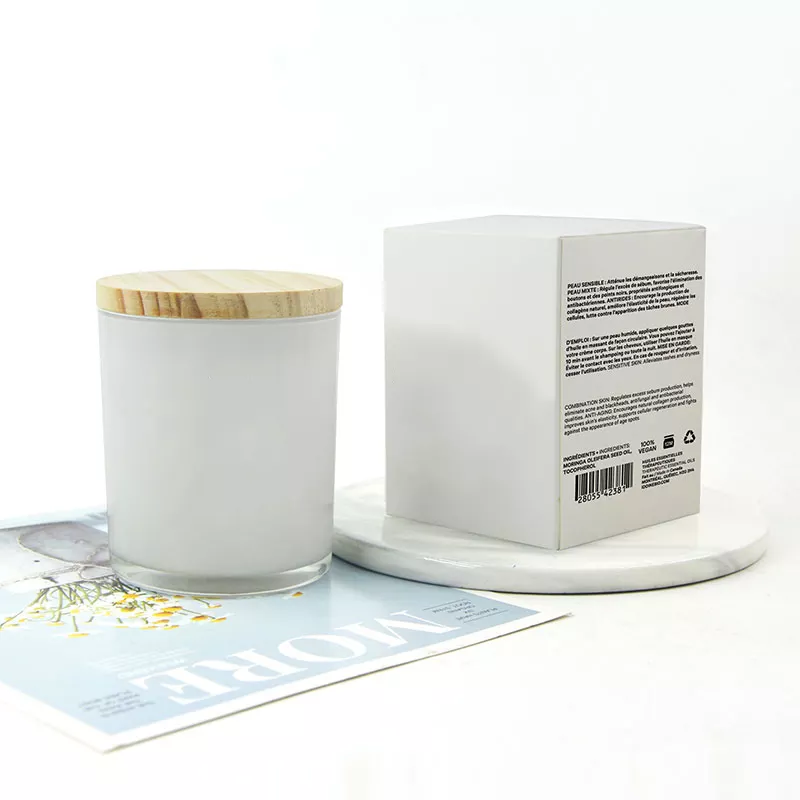 Hot Sale Festival Custom Scented Luxury Frosted Glass Candle Jars Luxury Package Scented Glass Candle Jar