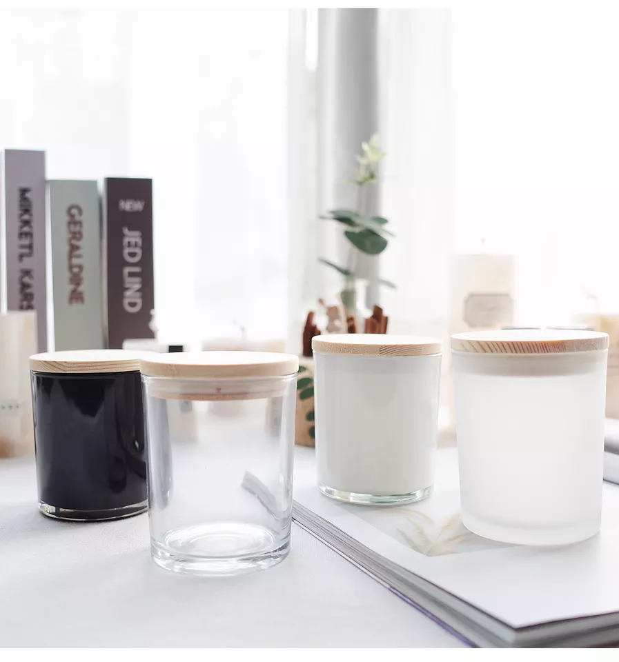 Hot Sale Festival Custom Scented Luxury Frosted Glass Candle Jars Luxury Package Scented Glass Candle Jar
